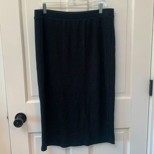 fitted ribbed knit skirt